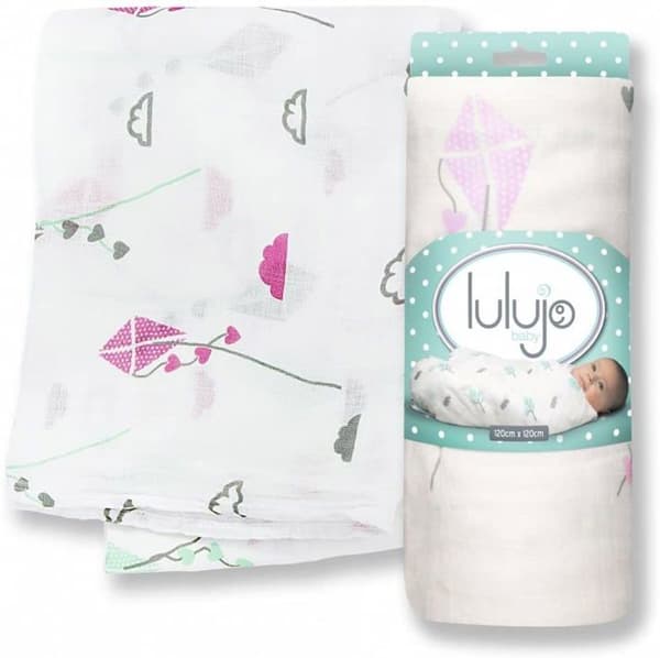 Lulujo - Bambu swaddle - Rosa drake - ELEMENT FÖR BARN