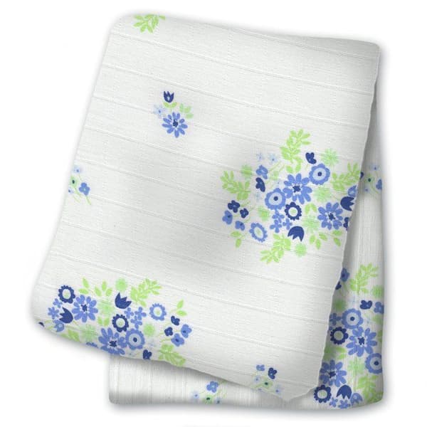 Lulujo - Muslin swaddle - Vintage blå bukett - ELEMENT FOR KIDS