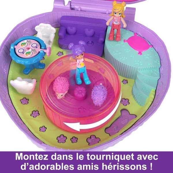 Polly Pocket-Hedgehog kaffe-presentset och figurer, reseleksak HRD37