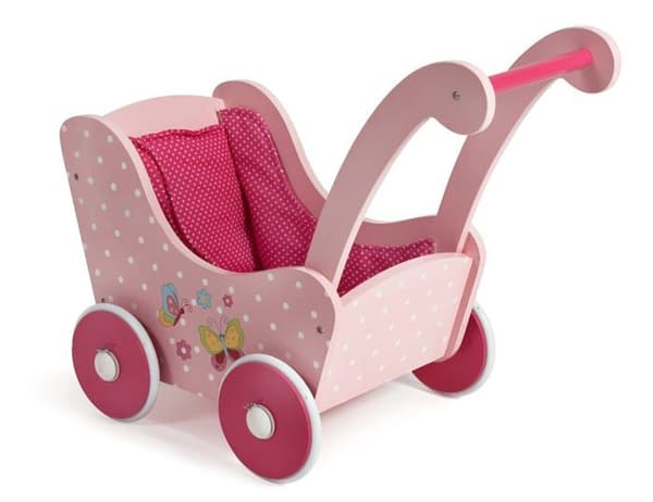 Barnvagn - Bayer chic vagn - 425-90 - Dockvagn i trä för dockor upp till 54 cm - Glidhöjd: 43 cm