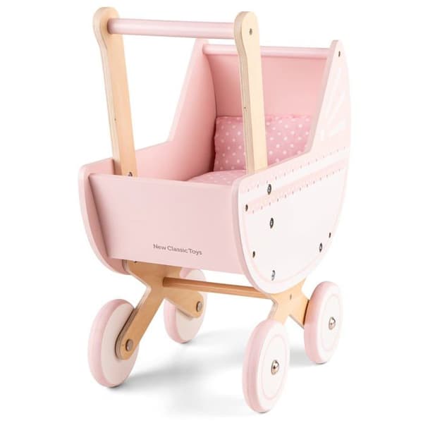 Barnvagn - barnvagn Nya klassiska leksaker - 10761 - Dockvagn med sängkläder-Rosa, One Size