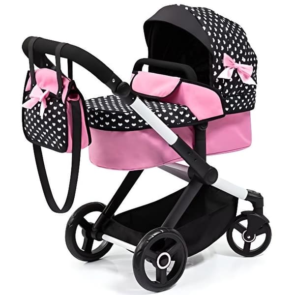 BAYER DESIGN 17060AA VAGN FÖR COMBI XEO DOLL, MED VÄSKA, SVART, ROSA