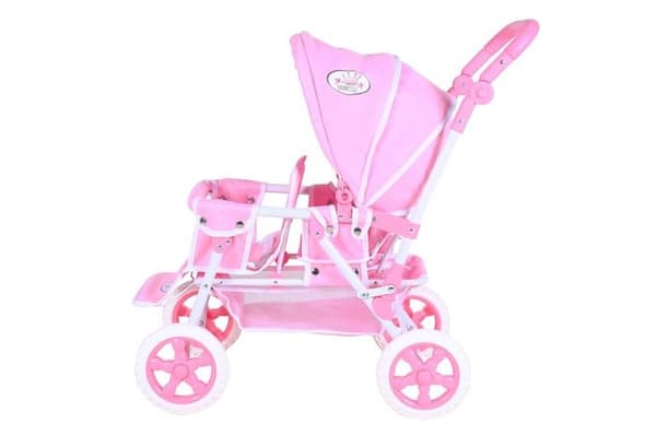 Barnvagn - barnvagn Knorrtoys - 16638 - Big Twin Double Barnvagn - Princess White Rose