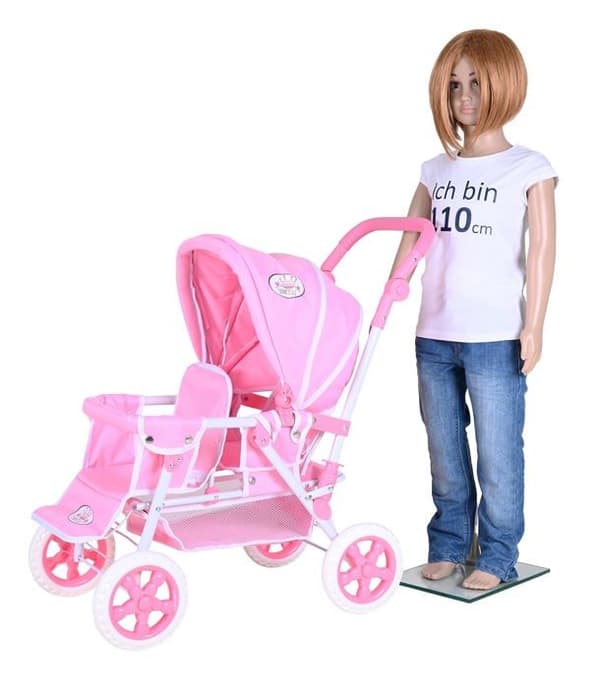 Barnvagn - barnvagn Knorrtoys - 16638 - Big Twin Double Barnvagn - Princess White Rose