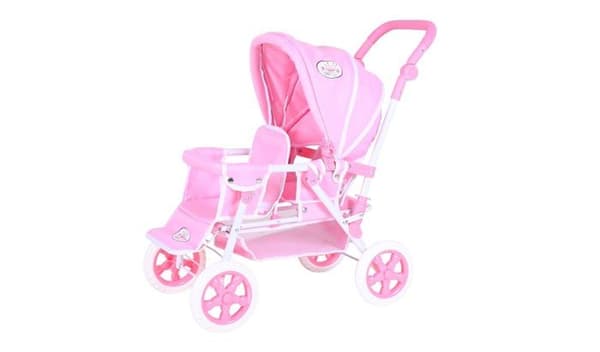 Barnvagn - barnvagn Knorrtoys - 16638 - Big Twin Double Barnvagn - Princess White Rose