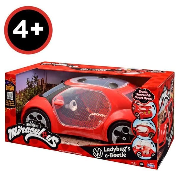 Miraculous Ladybug Car - Ladybugs Volkswagen e-Beetle - Bandai