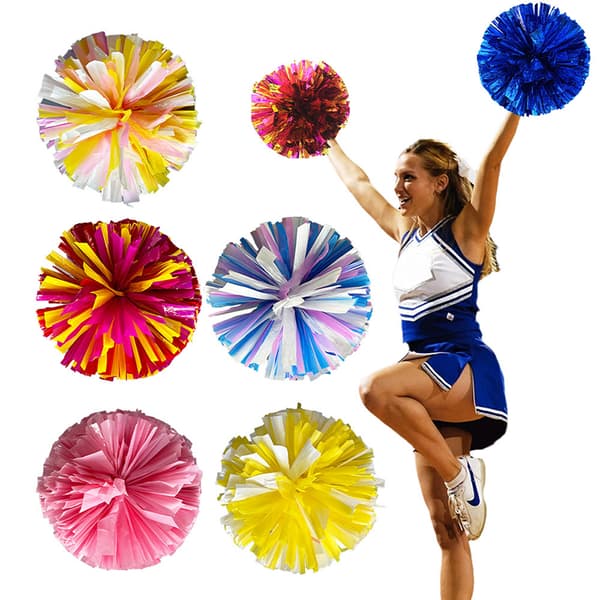 INF Cheerleading Pom Poms, Store 32cm Dobbelthovedede Metalliske Cheer Pom Poms