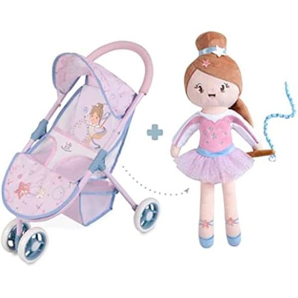 Dockvagn - DE CUEVAS TOYS - Gala - 56 cm - Docka ingår - Svängbara hjul