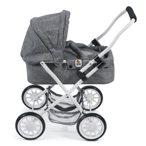 Dockvagn - BAYER DESIGN - Mini SMARTY - Grå denimfärg - Avtagbar liggdel