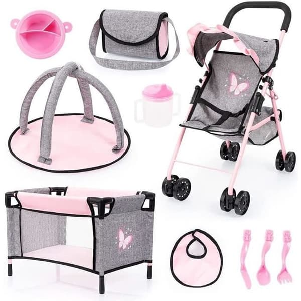 BAYER DESIGN- DOLL BARGNAD, 21533AB, GRÅ, ROSA