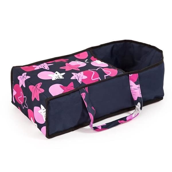 BAYER Dockvagn Barnvagn City Star Blue and Hot Pink Stars Justerbar med en axelväska