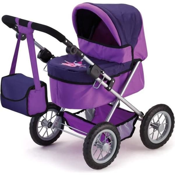Trendig Lila Dockvagn Barnvagn - BAYER DESIGN - Justerbar - Lämplig för dockor upp till 46 cm