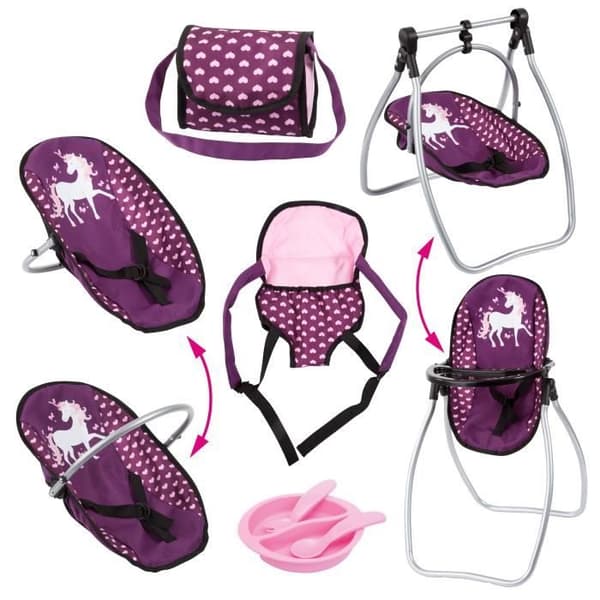BAYER DESIGN Unicorn Doll Accessories Set - Blackberry and Pink - För 46 cm docka