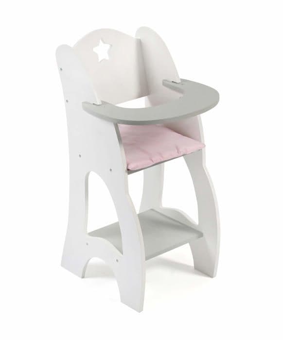 Bayer chic - 520-95 - 2000- Barnstol för babydockor upp till ca. 46 cm, Möbler för dockor, Grå stjärnor