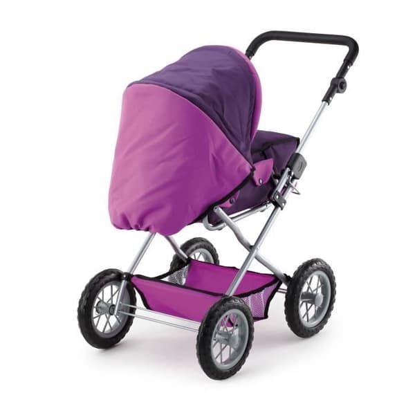 Lila Combi Dockvagn - BAYER DESIGN - Justerbar - Lämplig för dockor upp till 42 cm