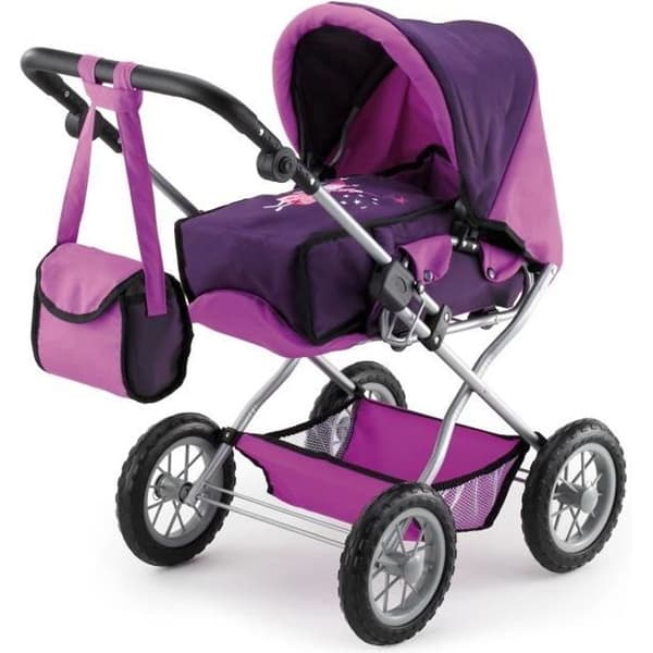 Lila Combi Dockvagn - BAYER DESIGN - Justerbar - Lämplig för dockor upp till 42 cm