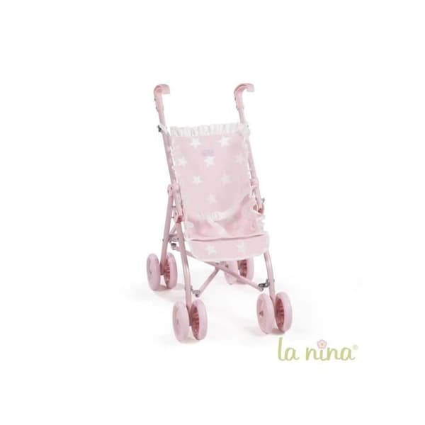 La Nina barnvagn - Carlota - Stor storlek - 8 hjul - Rosa