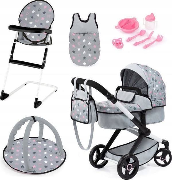Landau - babyskydd Bayer - 17007AB - Grå dockvagn XEO med tillbehör