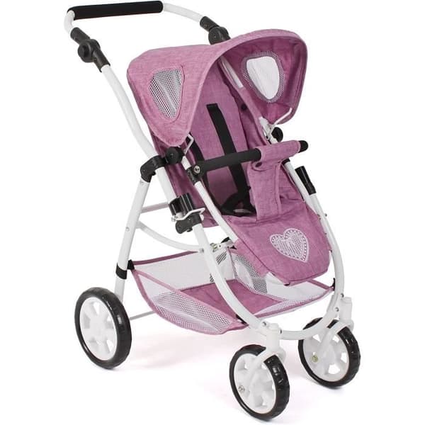 Dockvagn för dockor 3 i 1 EMOTION jeans rosa