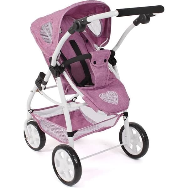 Dockvagn för dockor 3 i 1 EMOTION jeans rosa
