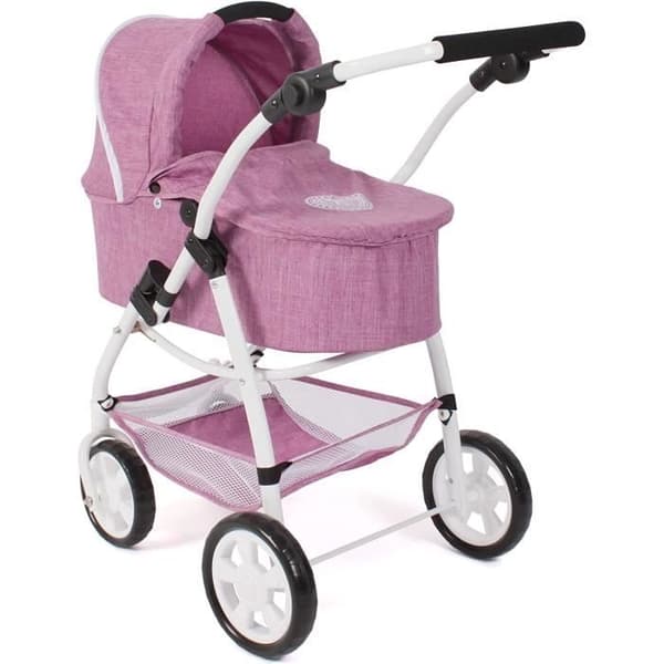 Dockvagn för dockor 3 i 1 EMOTION jeans rosa