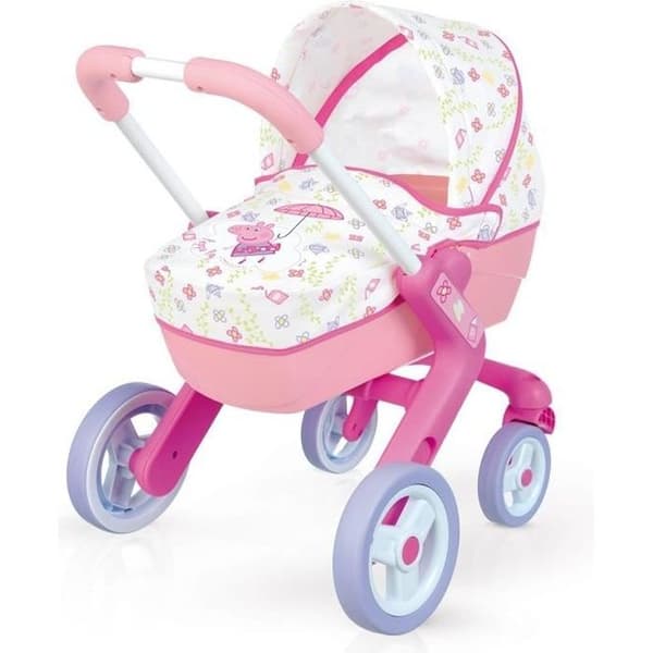 Peppa Pig barnvagn - Smoby - Metallrör - Plastlift och tyghuva