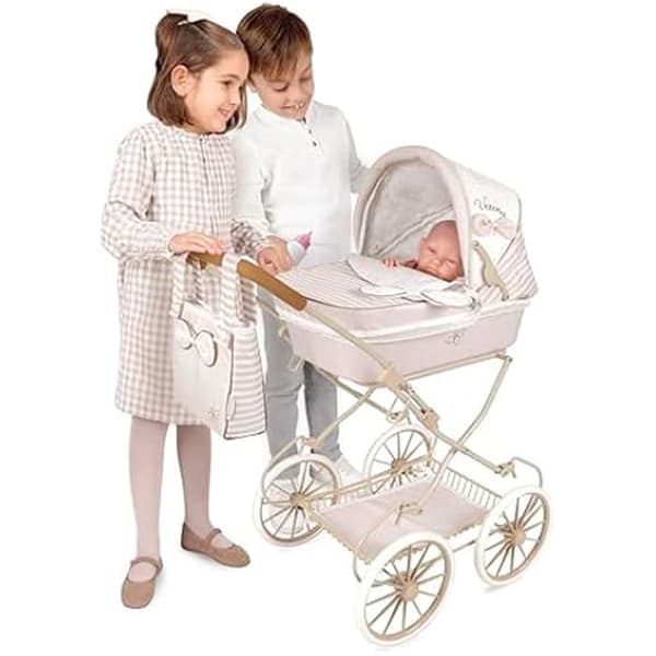 Dockvagn för dockor - DE CUEVAS - Verona - Fällbar - Matchande väska ingår - 81 cm hög