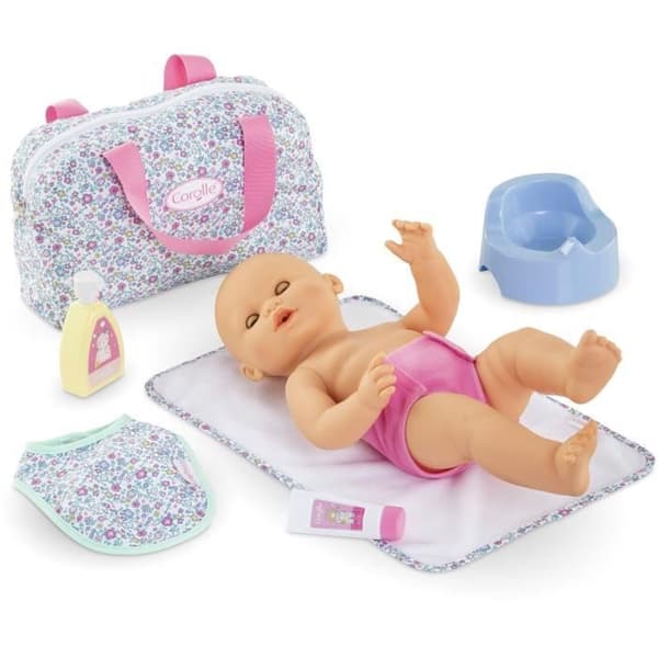 Babytillbehör - COROLLE - Blommigt sköttillbehörsset - 7 tillbehör - från 2 år