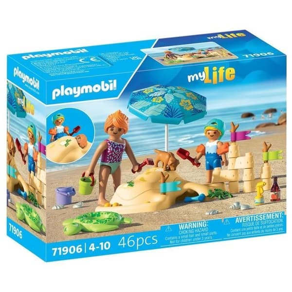 Playmobil 71906 Familj som leker i sanden på stranden, Strandsemester