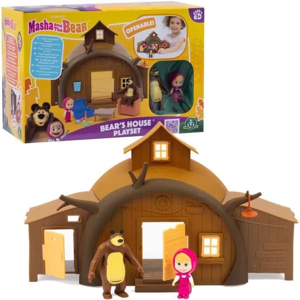 Michkas Hus - GPTOYS - MASHA & MICHKA - MHA22 - 2 figurer ingår + 15 tillbehör - Från 3 år