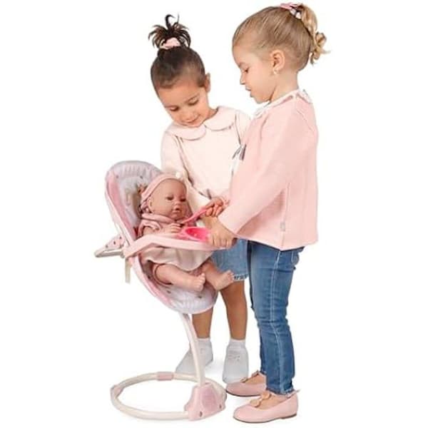 Barnstol DE CUEVAS TOYS 51578 - Beige och vit - Elegant design - Gunga och bärsele ingår