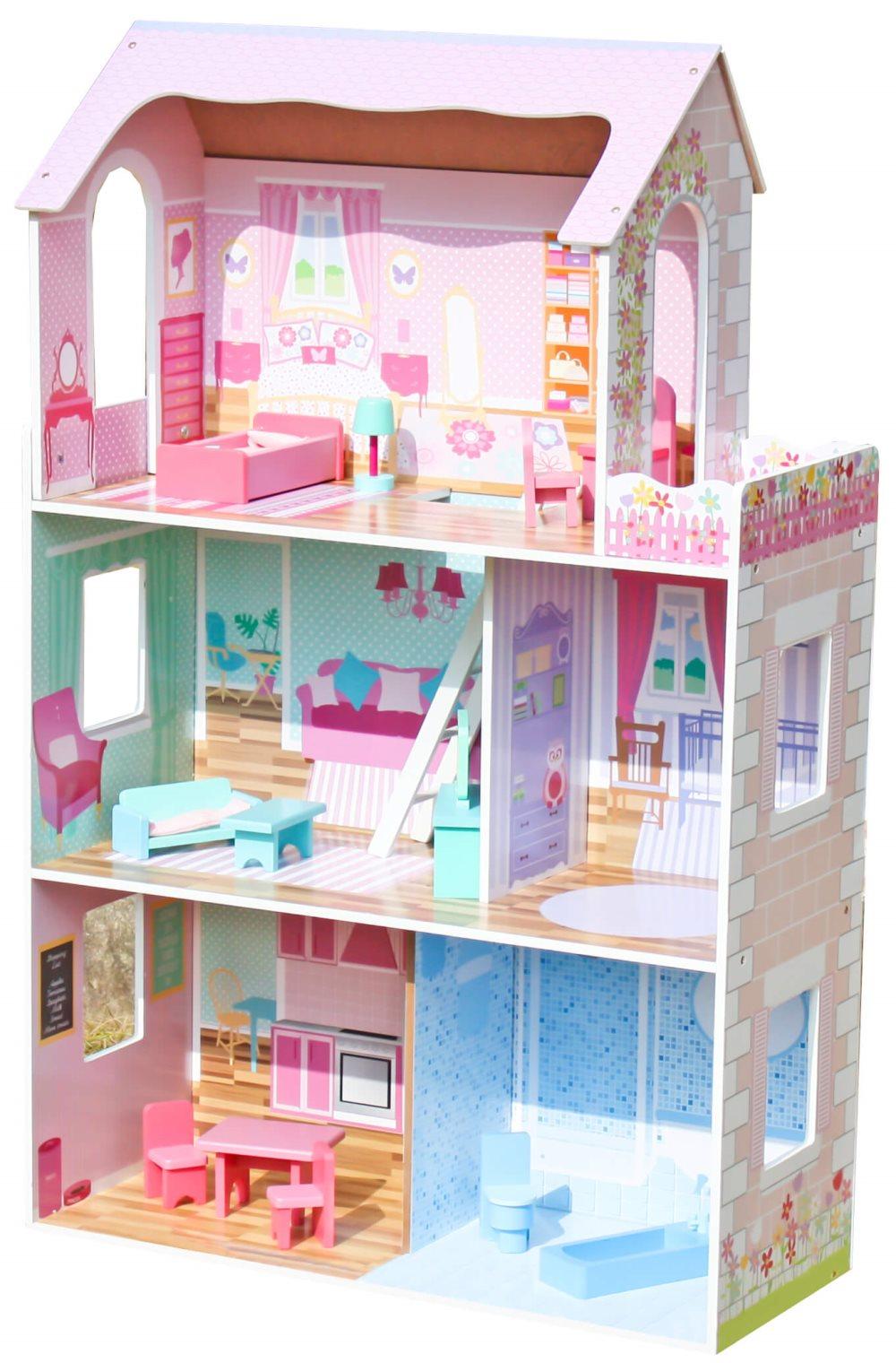 Dockhus Ljuvlig med möbler 117 cm Woodi World Toy