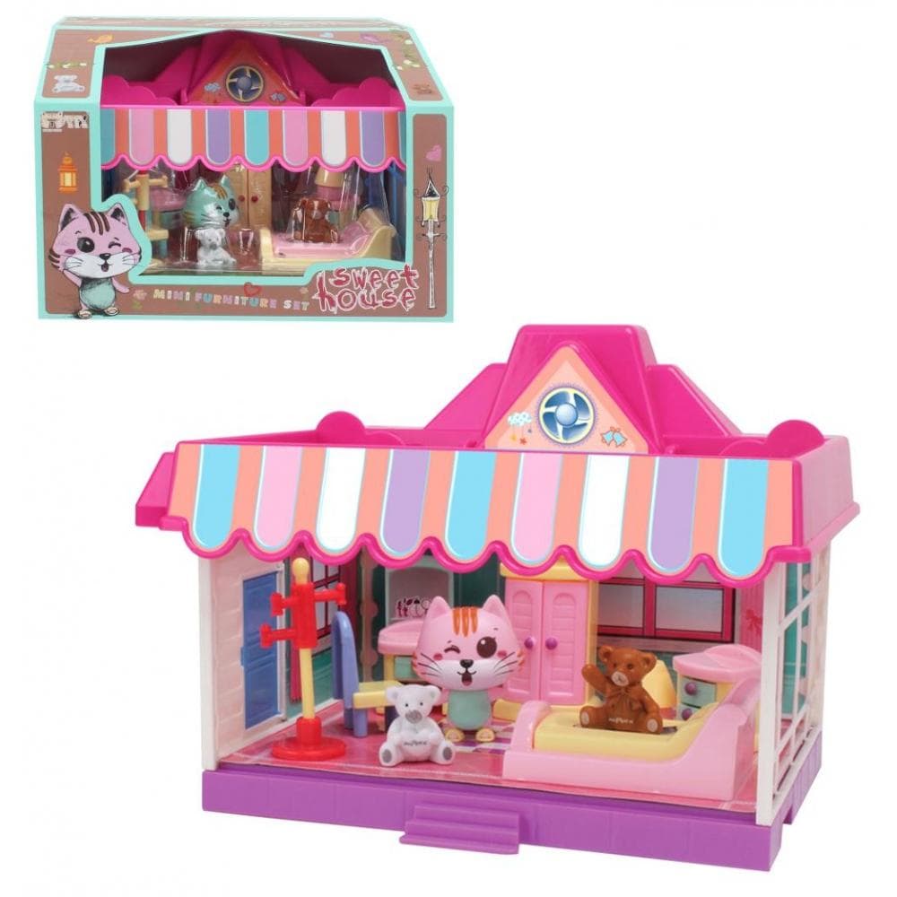 Dockhus Katt med Katthus - Dockskåp