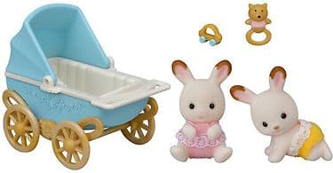 Sylvanian Families - Chocolate Bunny Twins Set (barnvagnar)