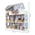 Miniatyrbild 3 av 9: Dockskåp Emma - trä - 60x24x70 cm - 3 våningar - grå