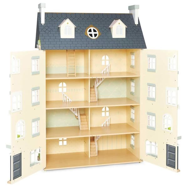 Palace dockskåp - Le Toy Van - 4 våningar - Hållbart trä - Grått och beige