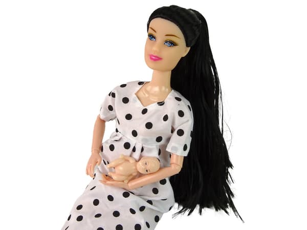 Pregnant Baby Doll In White Dress
