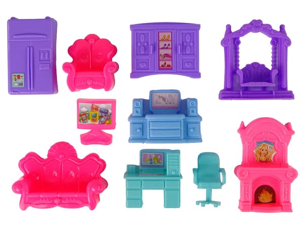 Set Villa Cottage with Lights Plastic Pink