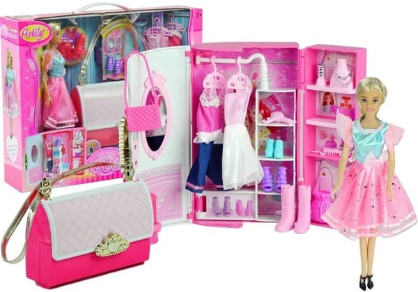 Doll with Accessories Wardrobe in a Bag