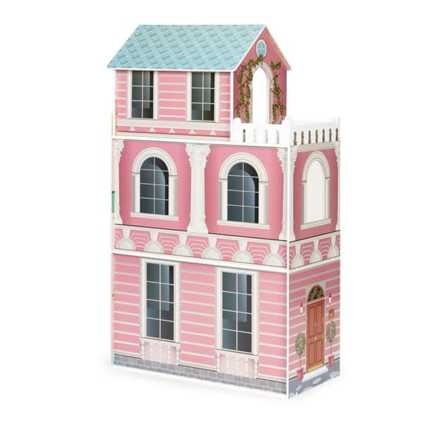Dollhouse - 61x30x106 cm - træ - med møbler
