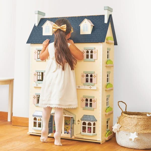 Palace dockskåp - Le Toy Van - 4 våningar - Hållbart trä - Grått och beige