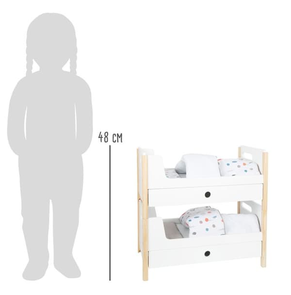 Small Foot 11811 Little Button Bed, med fack för förvaring av leksaker docktillbehör