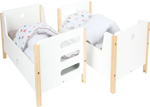 Small Foot 11811 Little Button Bed, med fack för förvaring av leksaker docktillbehör