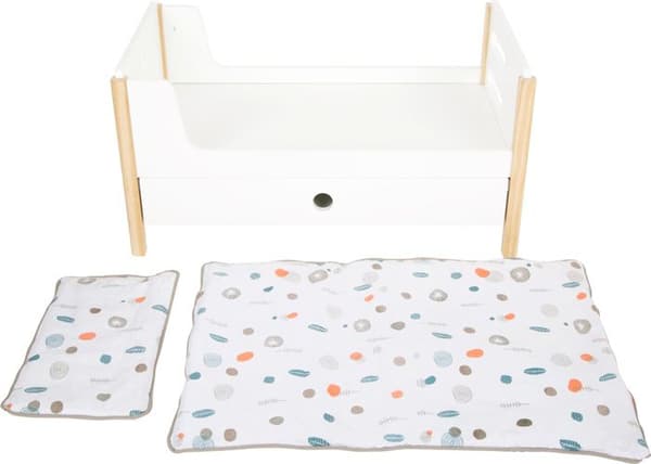 Small Foot 11811 Little Button Bed, med fack för förvaring av leksaker docktillbehör