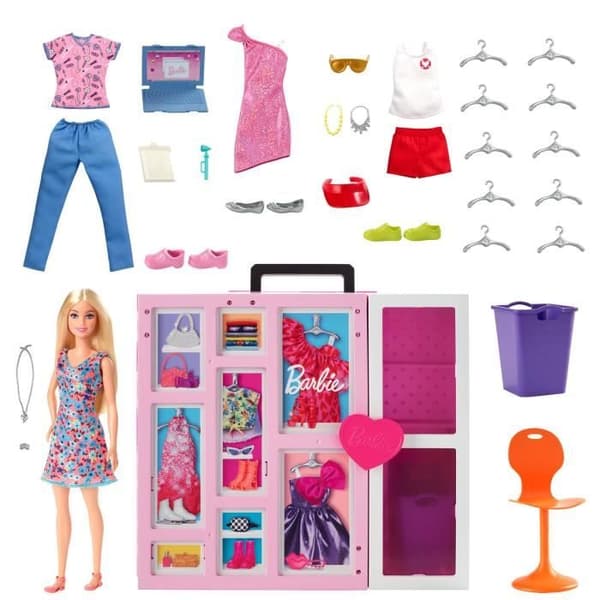 Barbie®-docka och Deluxe dressingbox, över 60 cm, från 3 år HGX57