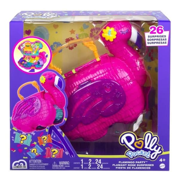 Polly Poket - Rosa flamingoöverraskningar - Minidocka - Från 4 år HGC41