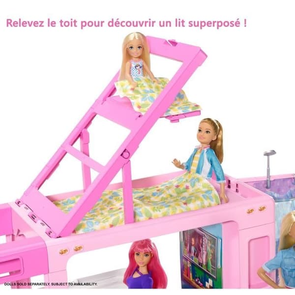 Barbie - 3-i-1 Dream Camper - 55 cm - Från 3 år - 50 Tillbehör