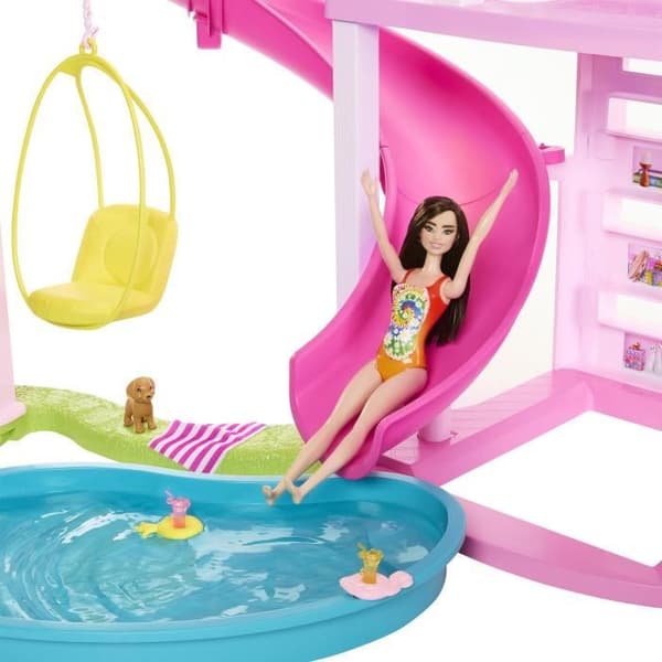Barbie®-Dream House-Dollhouse 3 våningar, pool och rutschkana HMX10