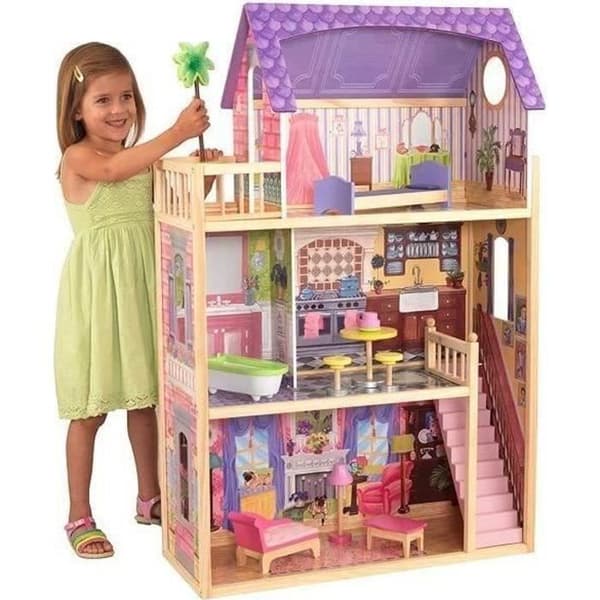 KIDKRAFT - Kayla dockskåp i trä + 11 stycken - Rosa