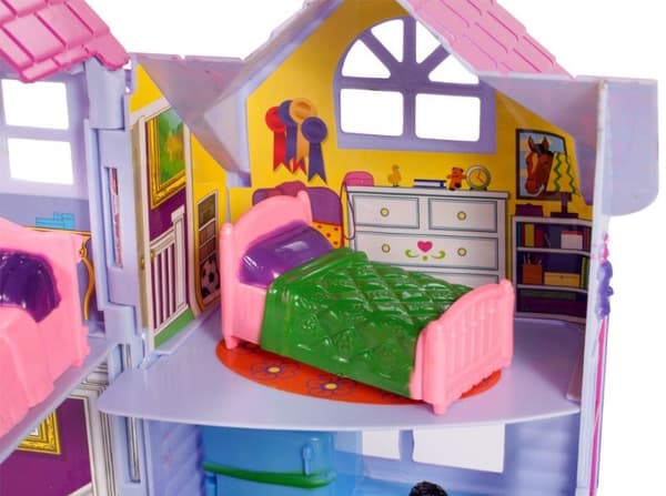 Country foldbart Villa dukkehus 18cm